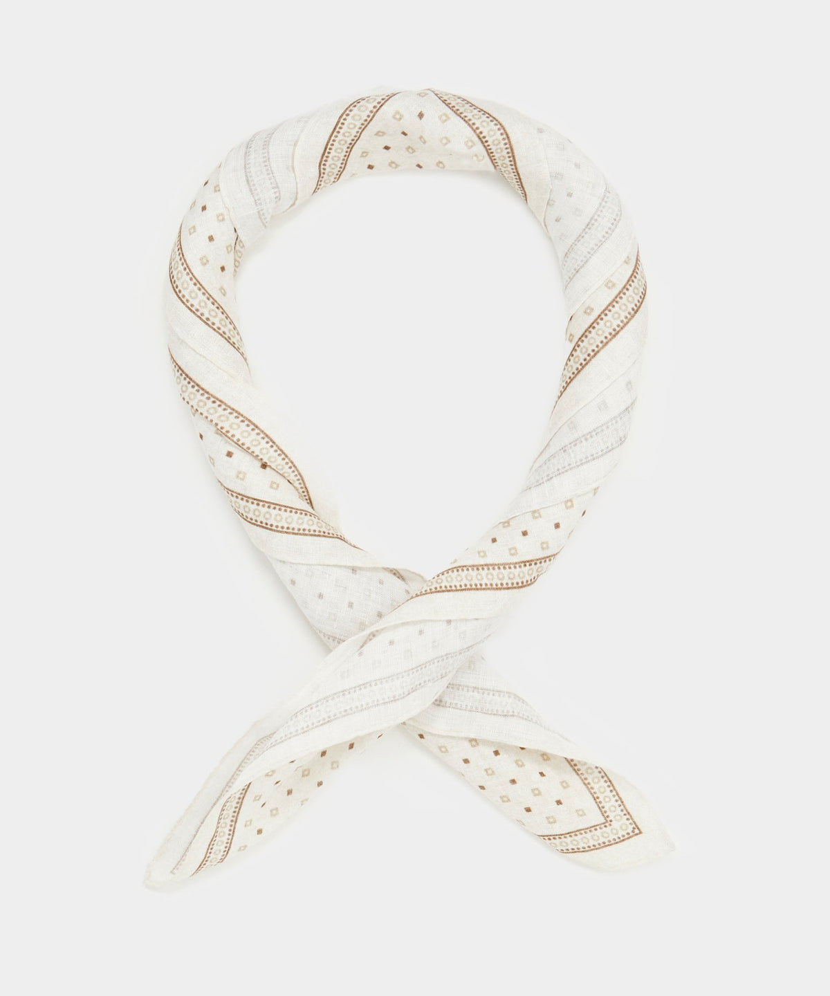 Todd Snyder Linen Geo Neckerchief - White