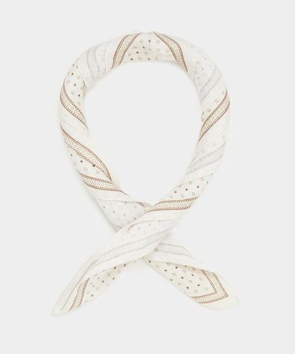 Todd Snyder Linen Geo Neckerchief - White
