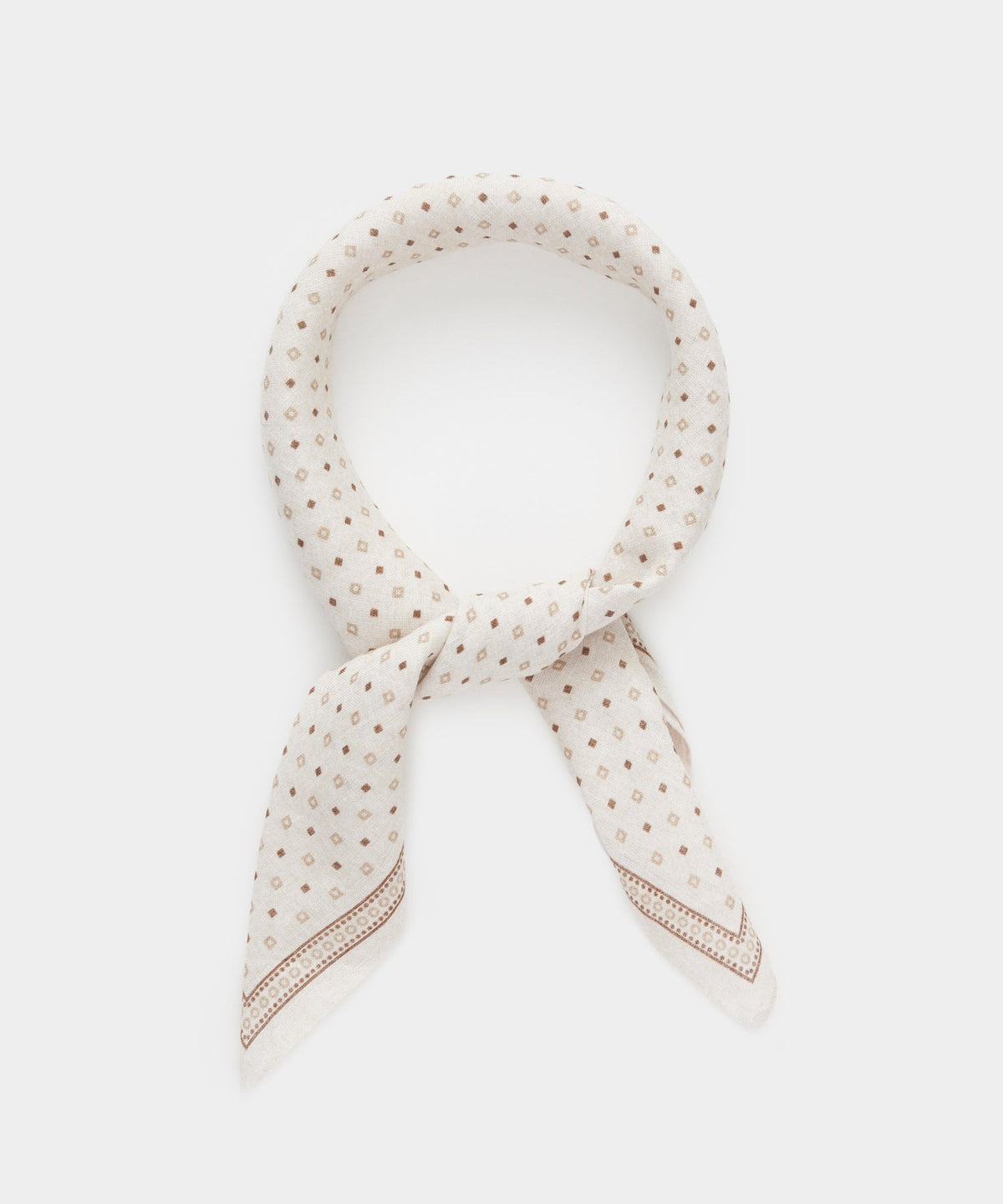 Todd Snyder Linen Geo Neckerchief - White