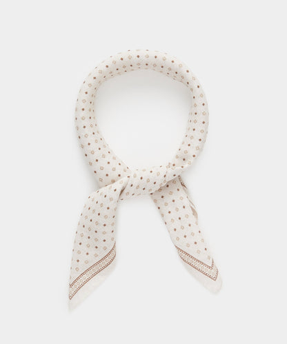 Todd Snyder Linen Geo Neckerchief - White