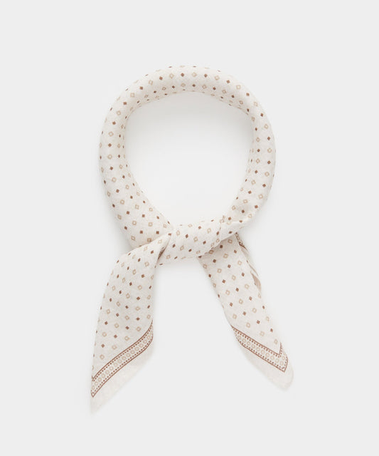 Todd Snyder Linen Geo Neckerchief - White