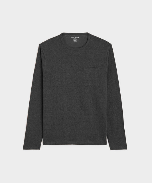 Todd Snyder Linen Jersey Pocket Tee - Faded Black