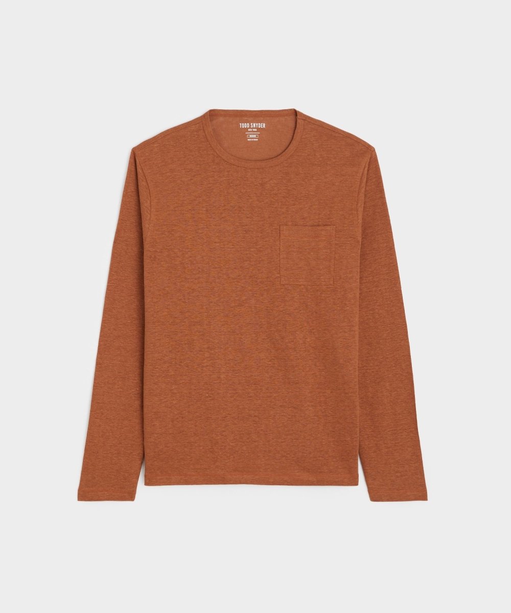 Todd Snyder Linen Jersey Pocket Tee - Gingersnap