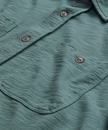 Todd Snyder Long-Sleeve Slub Jersey Camp Shirt - Green Pewter