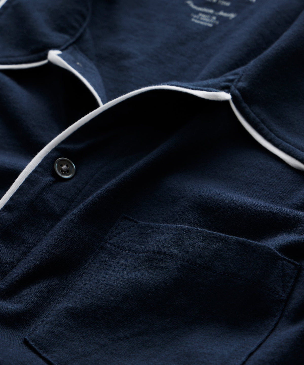 Todd Snyder Made in L.A. Montauk Tipped Full Placket Polo - Navy
