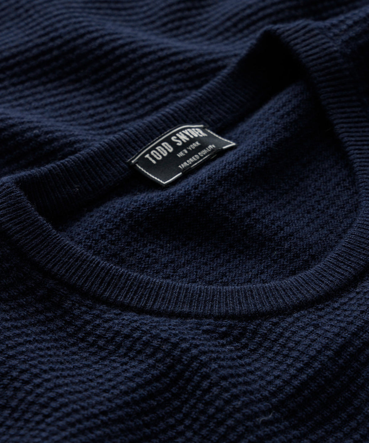 Todd Snyder Merino Waffle Crew - Navy