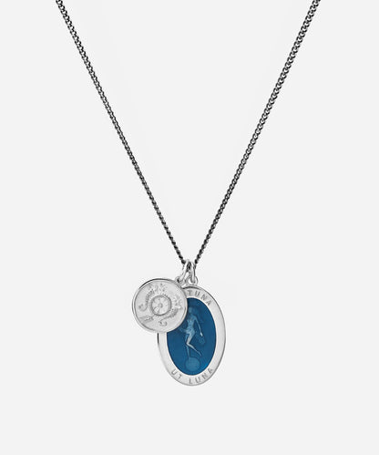 Todd Snyder Miansai Fortuna Silver Pendant Necklace - Black