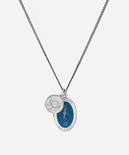 Todd Snyder Miansai Fortuna Silver Pendant Necklace - Black