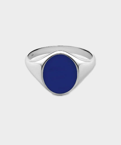 Todd Snyder Miansai Sterling Silver Heritage Ring with Enamel - Silver