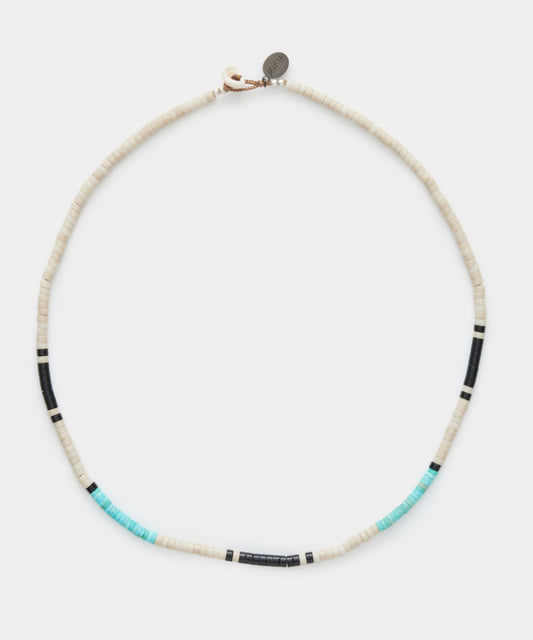 Todd Snyder Mikia Heishi Beans Necklace Jasper Turquois Beige - Beige