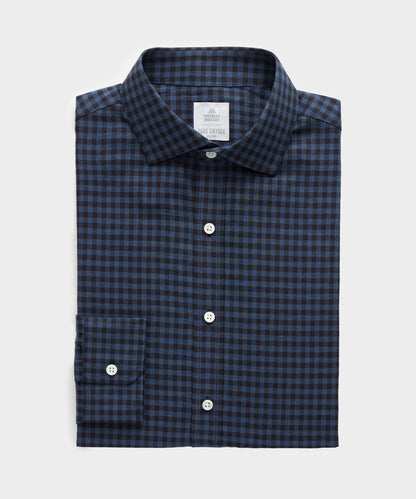 Todd Snyder Slim Fit Flannel Spread Collar Dress Shirt - Navy