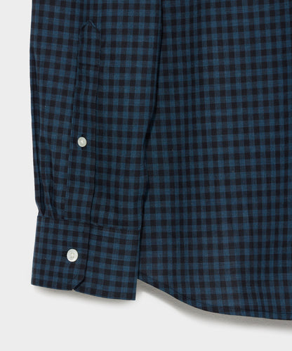 Todd Snyder Slim Fit Flannel Spread Collar Dress Shirt - Navy