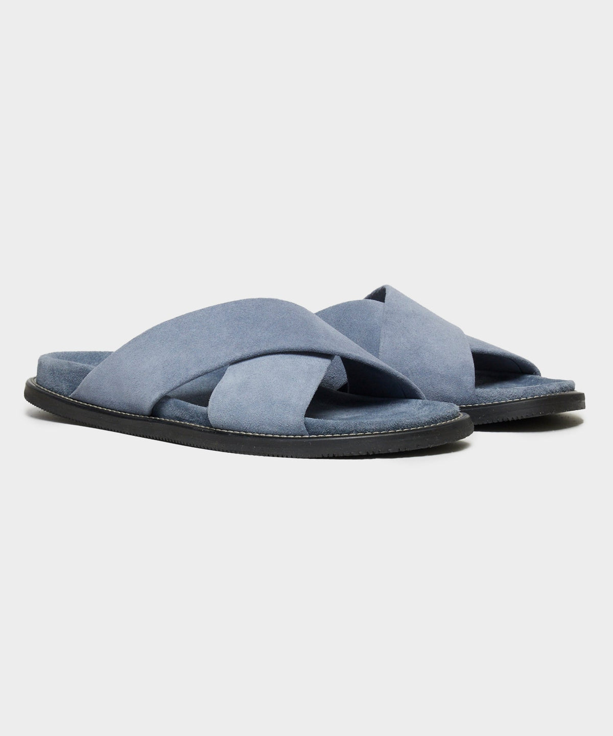 Todd Snyder Nomad Suede Crossover Sandal - Steel Blue