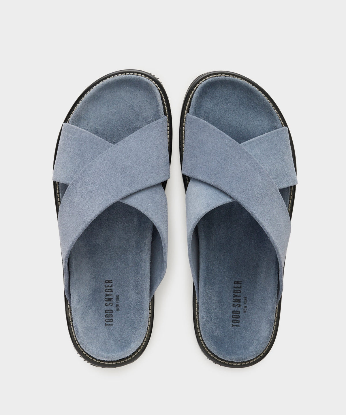 Todd Snyder Nomad Suede Crossover Sandal - Steel Blue
