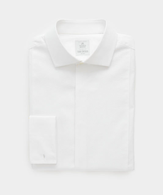 Todd Snyder Italian Cotton Pique Bib Front Tuxedo Shirt - White