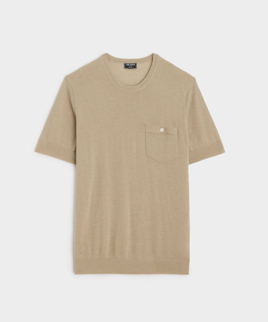 Todd Snyder Premium Short-Sleeve Cashmere Pocket Tee - Baja Dunes