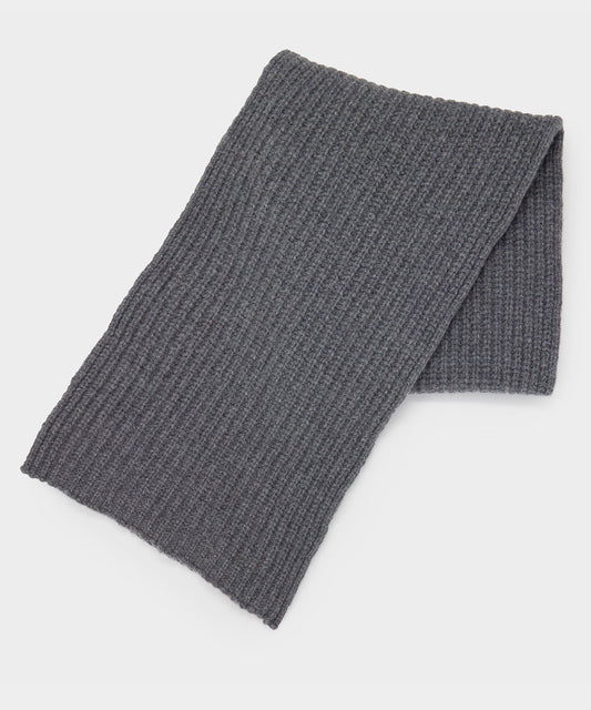 Todd Snyder Recycled Cashmere Half Cardigan Stitch Scarf - Grey Heather