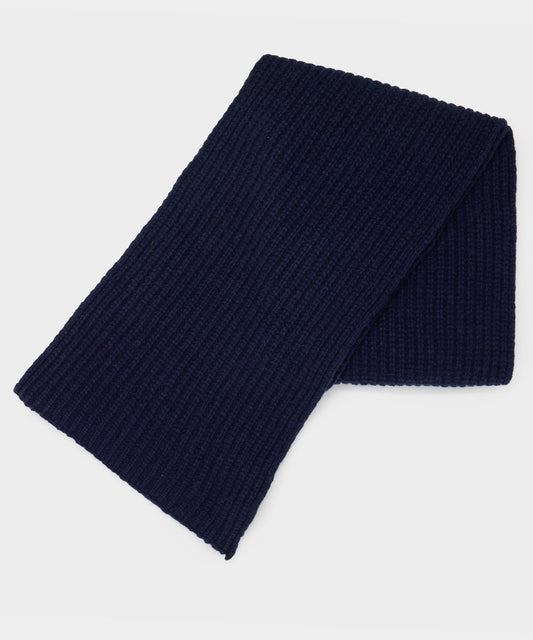 Todd Snyder Recycled Cashmere Half Cardigan Stitch Scarf - Navy