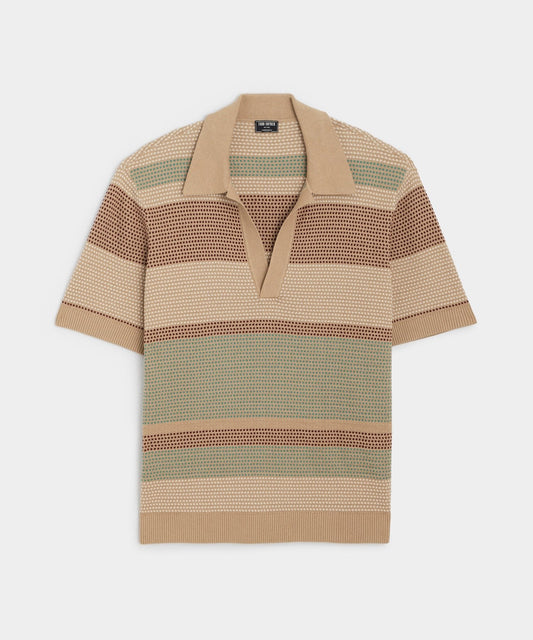 Todd Snyder Relaxed Silk-Cotton Montauk Sweater Polo - Baja Dunes