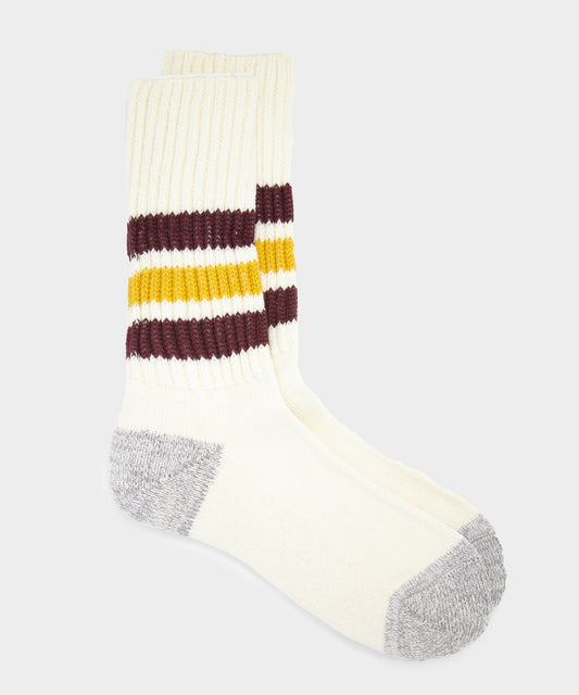 Todd Snyder RoToTo Coarse Ribbed Old School Crew Socks - Bordeaux