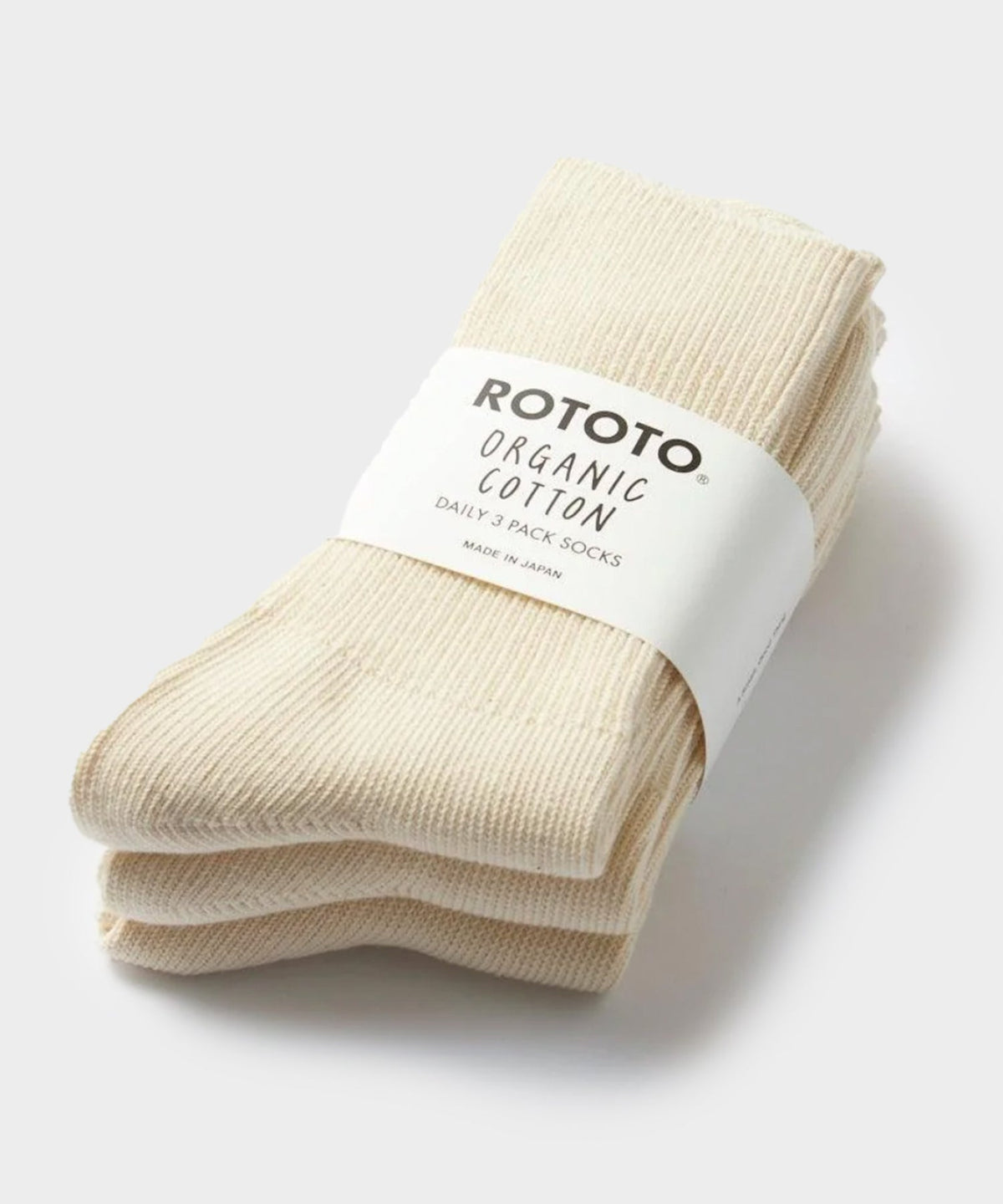 Todd Snyder RoToTo Organic Daily 3 Pack Crew Socks - Ecru