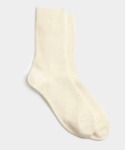 Todd Snyder RoToTo Organic Daily 3 Pack Crew Socks - Ecru