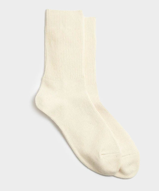 Todd Snyder RoToTo Organic Daily 3 Pack Crew Socks - Ecru