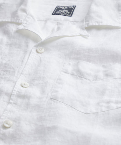 Todd Snyder Sea Soft Irish Linen Camp Collar Shirt - White