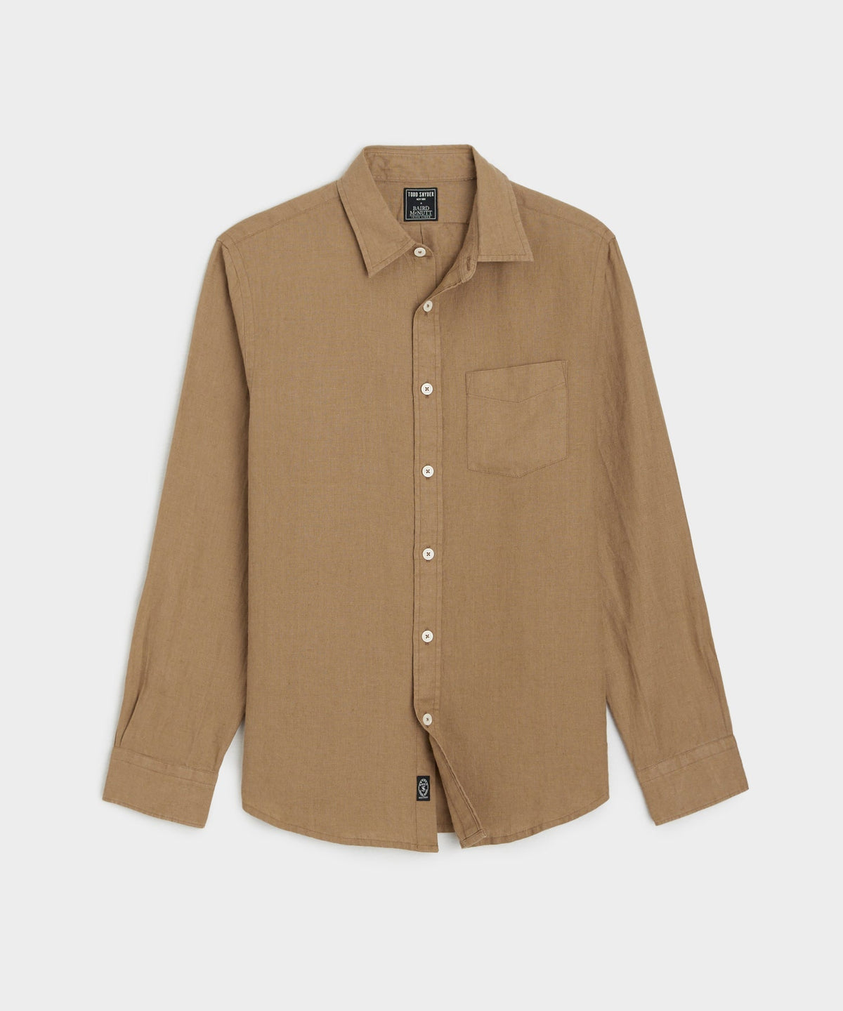 Todd Snyder Sea Soft Irish Linen Point Collar Shirt - Vintage Brown
