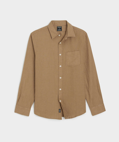 Todd Snyder Sea Soft Irish Linen Point Collar Shirt - Vintage Brown