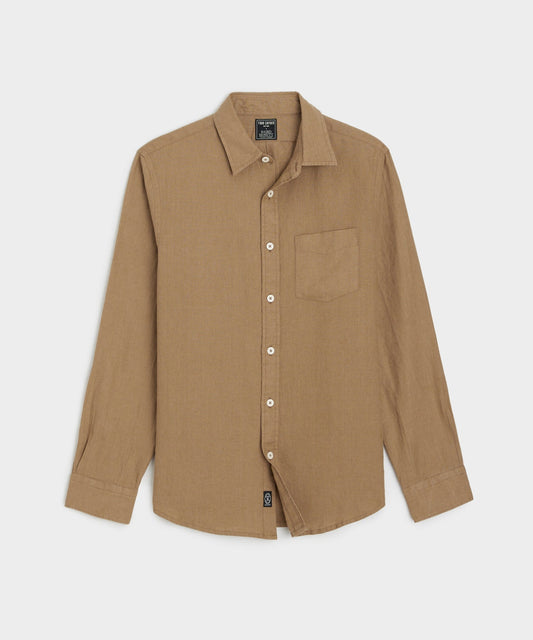 Todd Snyder Sea Soft Irish Linen Point Collar Shirt - Vintage Brown