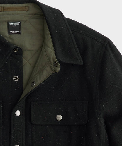 Todd Snyder Speckled Wool Basecamp Shirt - Black