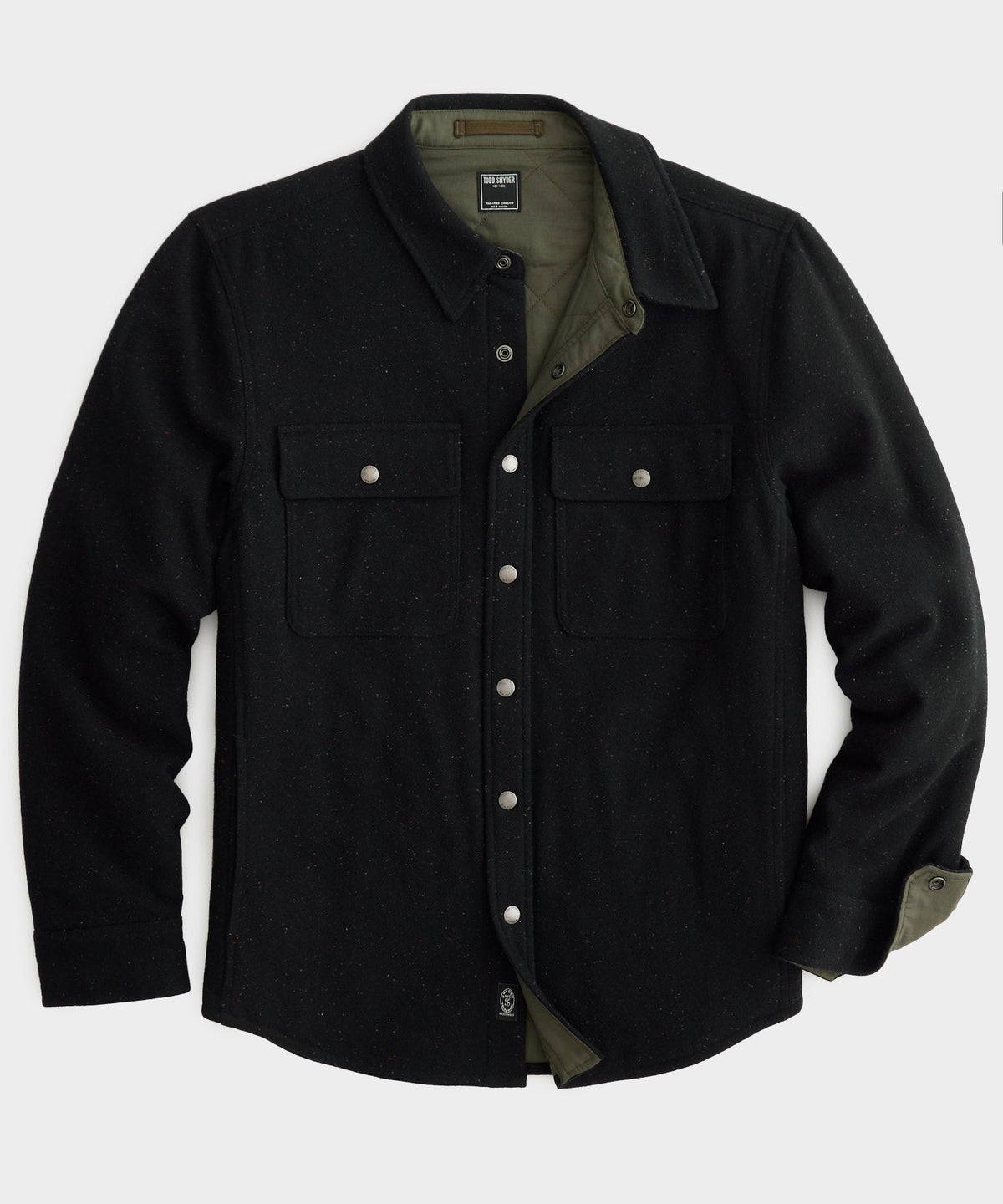 Todd Snyder Speckled Wool Basecamp Shirt - Black