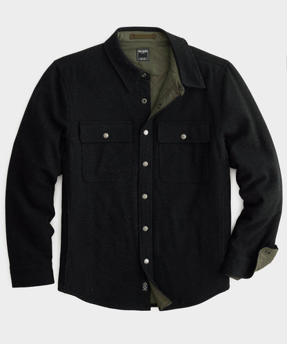 Todd Snyder Speckled Wool Basecamp Shirt - Black