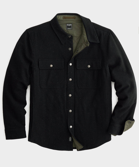 Todd Snyder Speckled Wool Basecamp Shirt - Black