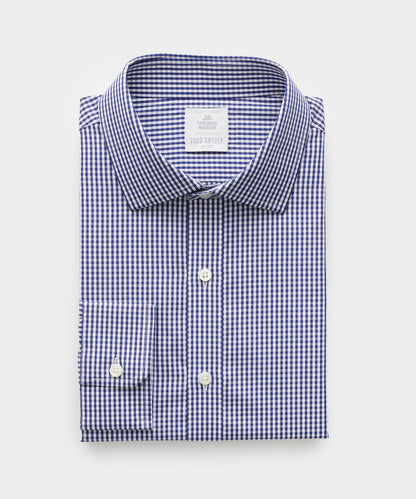 Todd Snyder Spread Collar Poplin Dress Shirt - NAVY