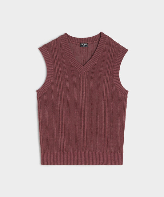 Todd Snyder Textured Stitch Vest - Burgundy