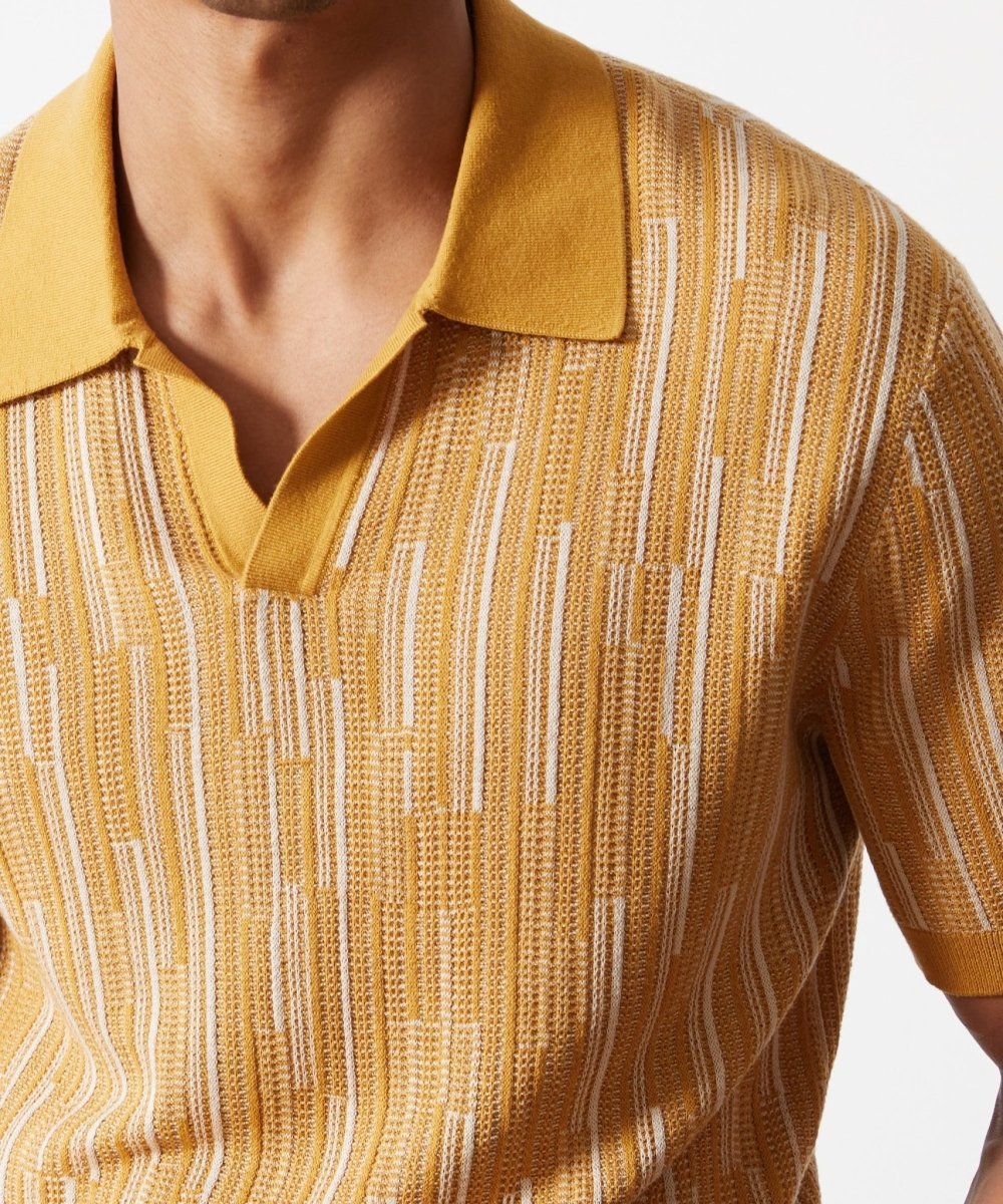 Todd Snyder Textured Silk-Cotton Montauk Sweater Polo - Lemon
