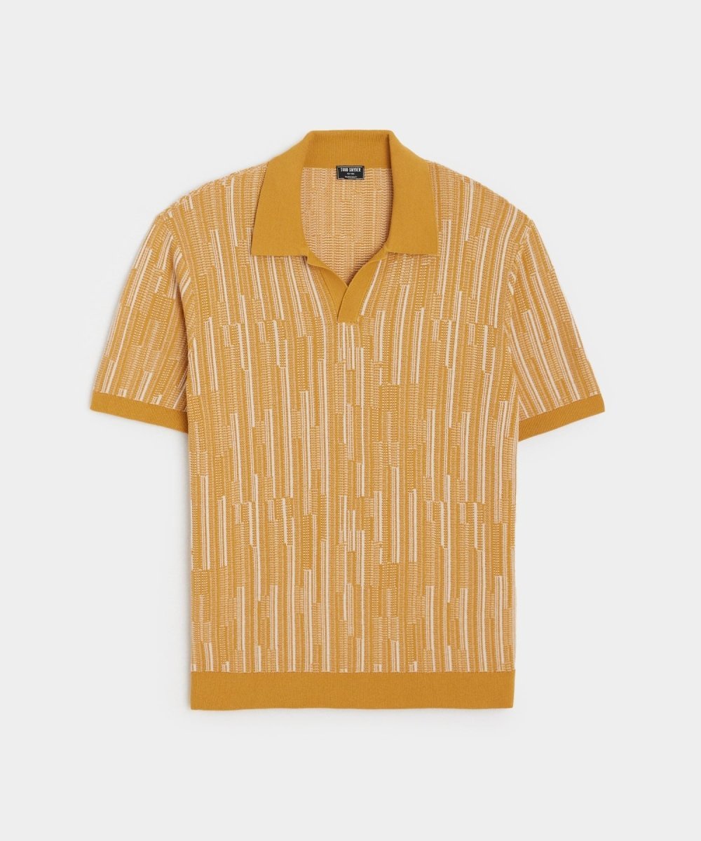 Todd Snyder Textured Silk-Cotton Montauk Sweater Polo - Lemon