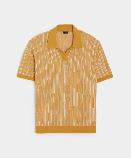 Todd Snyder Textured Silk-Cotton Montauk Sweater Polo - Lemon