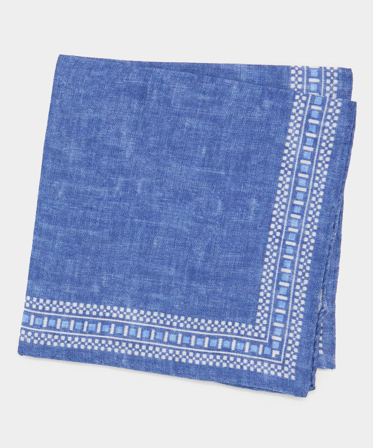 Todd Snyder Tile Border Pocket Square - Blue