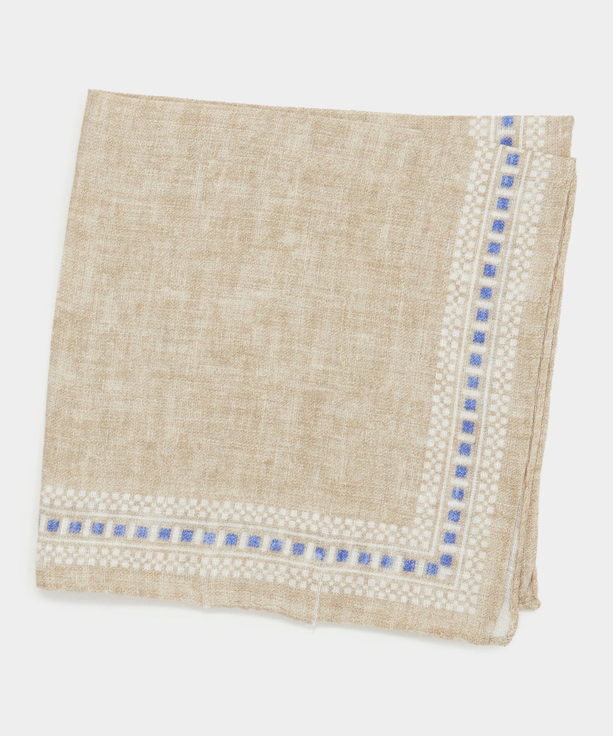 Todd Snyder Tile Border Pocket Square - Burlap
