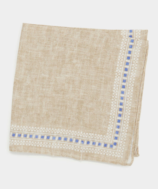 Todd Snyder Tile Border Pocket Square - Burlap