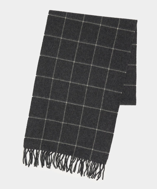 Todd Snyder Todd Snyder x Joshua Ellis Cashmere Windowpane Scarf - Grey