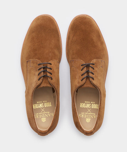 Todd Snyder Todd Snyder x Sanders Archie Unconstructed Lace-Up Suede Derby - Tobacco