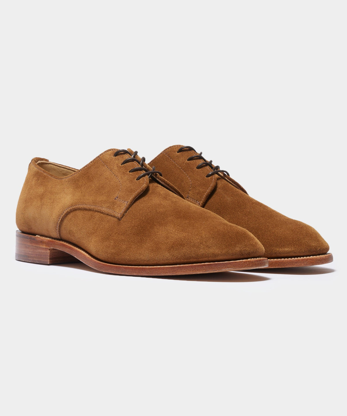 Todd Snyder Todd Snyder x Sanders Archie Unconstructed Lace-Up Suede Derby - Tobacco