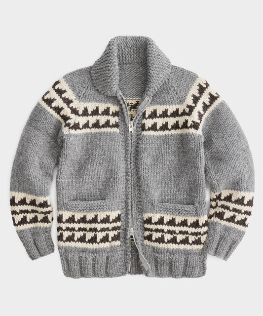 Todd Snyder Triangle Hand-Knit Cardigan Jacket - Heather Grey
