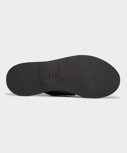 Todd Snyder Tuscan Leather Crossover Backstrap Sandal - Black